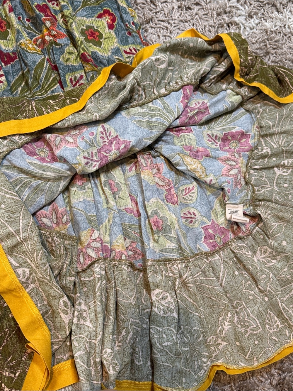 Soft Surroundings Kara Batik Bloom Tiered Midi Dress size XL - Picture 9 of 13